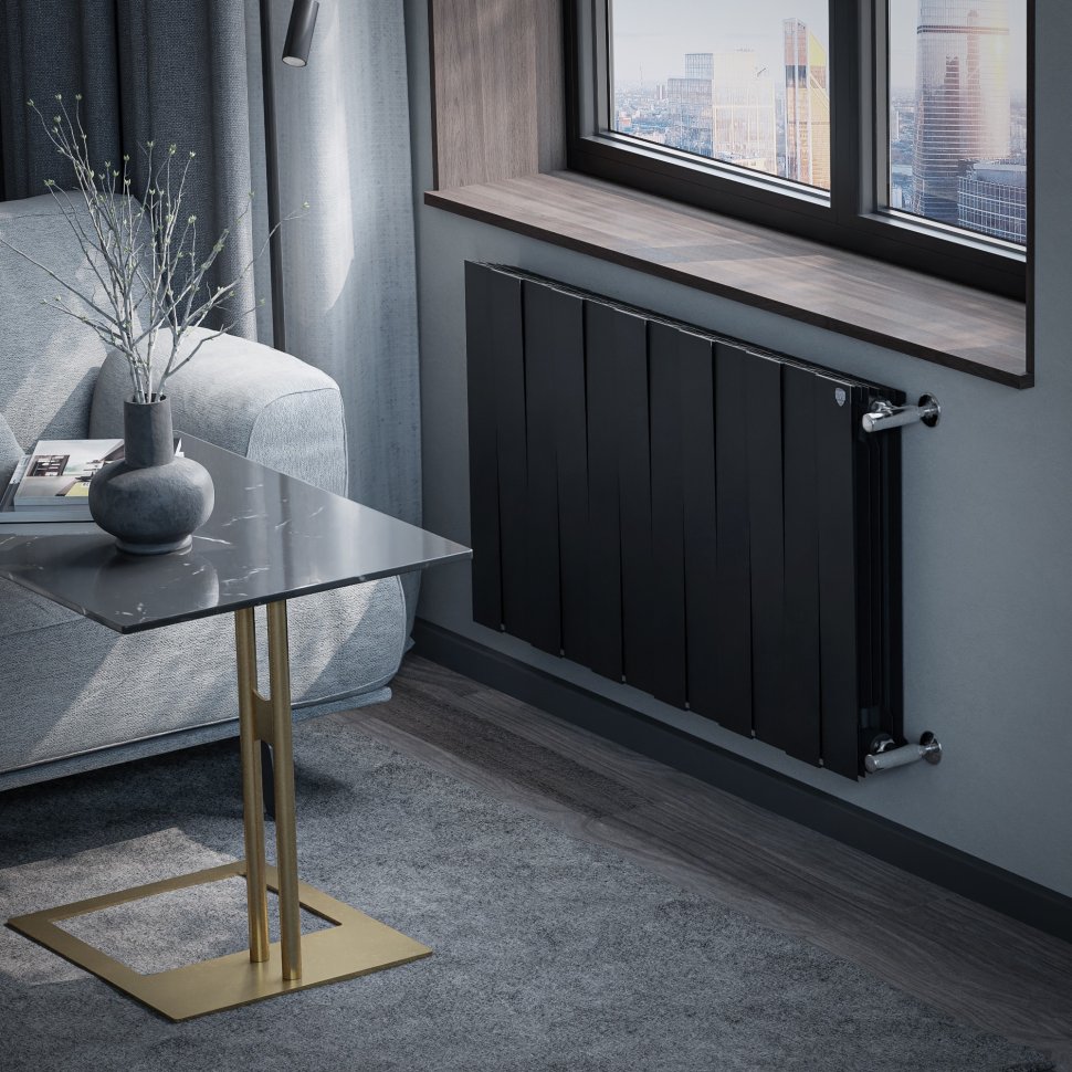 Биметаллический радиатор отопления Royal Thermo PianoForte 500 черный 12 секций в ДНР