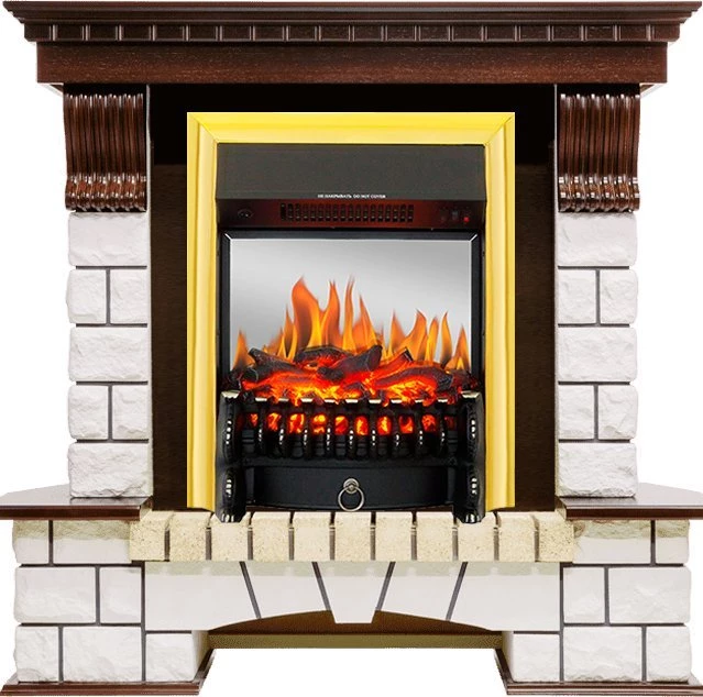 Каминокомплект Royal Flame Pierre Luxe с очагом Fobos FX M Brass в ДНР