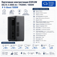 Портативная электростанция EcoFlow DELTA 3 2000 Air (1920 Втч) в ДНР