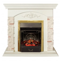 Каминокомплект RealFlame Neapolis WT с очагом Majestic Lux Brass S в ДНР