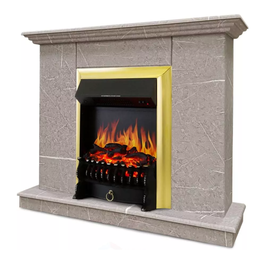 Каминокомплект Хорошие Камины Марс с очагом Royal Flame Fobos FX Brass мрамор в ДНР