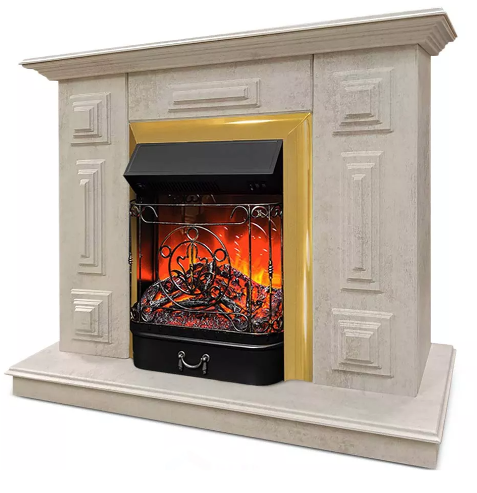 Каминокомплект Хорошие Камины Юпитер с очагом RealFlame Majestic Lux BR S цемент в ДНР