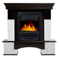 Каминокомплект Firelight Pietra Nuovo Classic с очагом Electrolux EFP/P-1020LS сланец белый/шпон темный дуб в ДНР