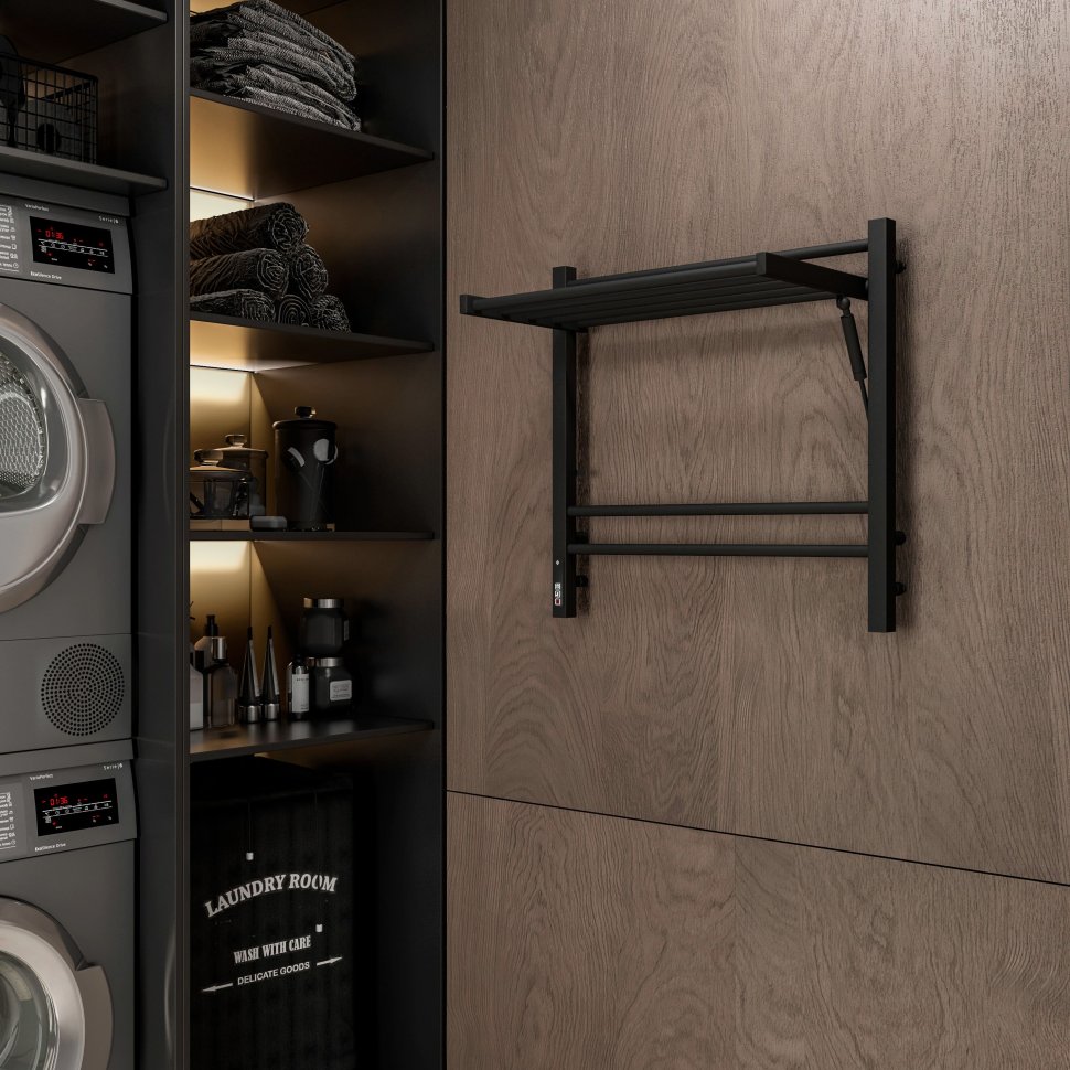 Электрический полотенцесушитель Terminus Горизонт П8 600х600 КС sensor quick touch (черный муар) в ДНР