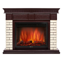 Каминокомплект Firelight Bricks 25 с очагом Electrolux EFP/P-2520LS камень бежевый/шпон темный дуб в ДНР
