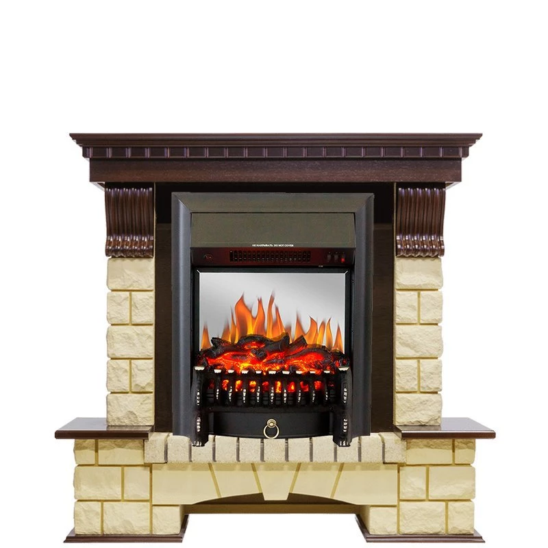 Каминокомплект Royal Flame Pierre Luxe шампань с очагом Fobos FX M Black в ДНР