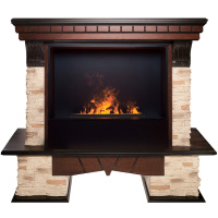 Электрокамин RealFlame Rockland AO античный дуб с очагом 3D Cassette 630 Black Panel Электрокамин RealFlame Rockland AO античный дуб с очагом 3D Cassette 630 Black Panel