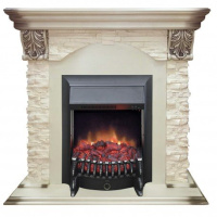 Каминокомплект RealFlame Dublin LUX  STD/EUG WT с очагом Fobos s Lux Black/Brass в ДНР