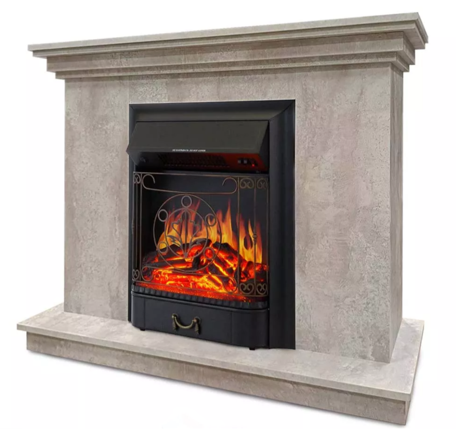Каминокомплект Хорошие Камины Марс с очагом Royal Flame Majestic FX Black цемент в ДНР