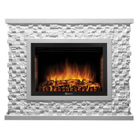 Каминокомплект Firelight Quadro 25 с очагом Electrolux EFP/P-2520LS камень песчаник античный белый/белая эмаль в ДНР