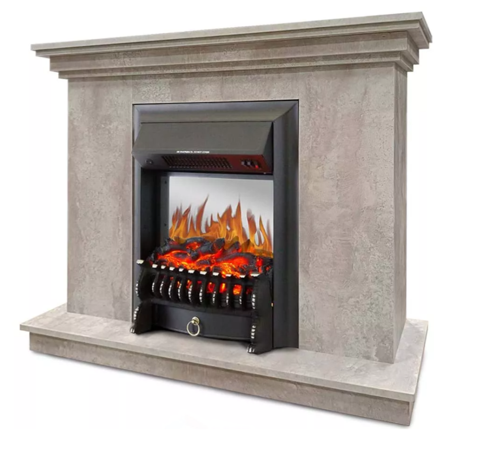 Каминокомплект Хорошие Камины Марс с очагом Royal Flame Fobos FX M Black цемент в ДНР