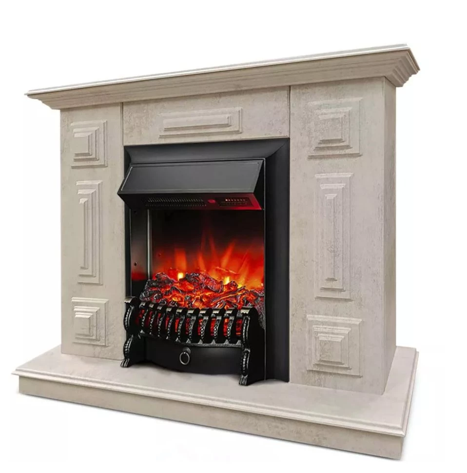 Каминокомплект Хорошие Камины Юпитер с очагом RealFlame Fobos Lux BL S цемент в ДНР
