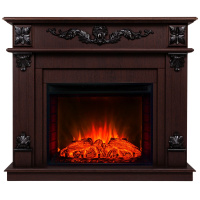 Электрокамин RealFlame Philadelphia 25,5/26 DN орех с очагом Evrika 25,5 LED Электрокамин RealFlame Philadelphia 25,5/26 DN орех с очагом Evrika 25,5 LED