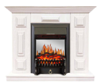 Каминокомплект Хорошие Камины Юпитер с очагом Royal Flame Fobos FX M Black белое дерево в ДНР