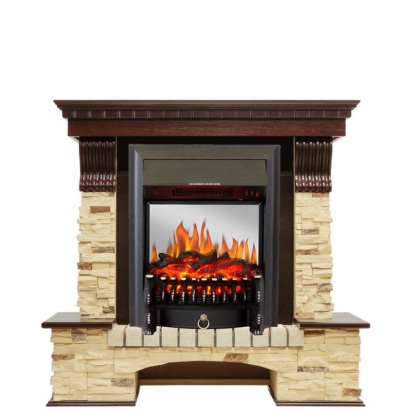 Каминокомплект Royal Flame Pierre Luxe сланец с очагом Fobos FX M Black в ДНР