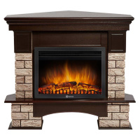 Каминокомплект Firelight Forte Wood 25U (угловой) с очагом Electrolux EFP/P-2520LS камень коричневый/шпон темный дуб в ДНР