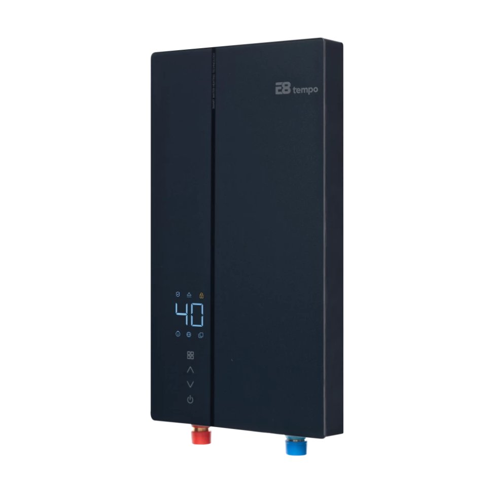 Проточный электрический водонагреватель E8 tempo RW90 синяя стеклянная панель в ДНР