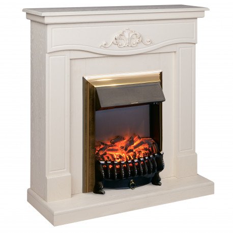 Каминокомплект RealFlame Junona WT с очагом Fobos Lux Brass S в ДНР