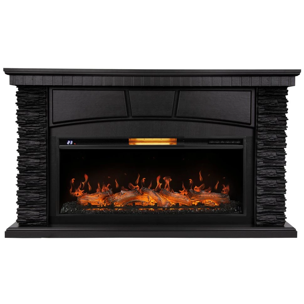 Каминокомплект Royal Thermo Aurora RTFP/P-AR40LS + портал Firelight Porto 40 камень черный шпон венге в ДНР