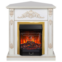 Электрокамин RealFlame Anita Corner WT дуб белый с золотой патиной с очагом Majestic Lux Brass Электрокамин RealFlame Anita Corner WT дуб белый с золотой патиной с очагом Majestic Lux Brass