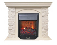 Каминокомплект RealFlame Elford STD/EUG/25'5/HL WT с очагом Majestic s Lux Black/Brass в ДНР