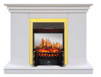 Каминокомплект Хорошие Камины Марс с очагом Royal Flame Fobos FX M Brass белый в ДНР