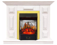 Каминокомплект Хорошие Камины Юпитер с очагом Royal Flame Majestic FX M Brass белое дерево в ДНР
