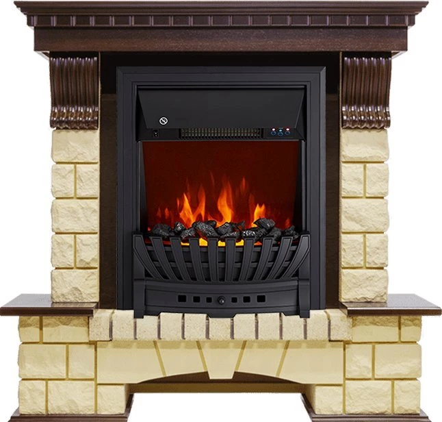 Каминокомплект Royal Flame Pierre Luxe шампань с очагом Aspen Black в ДНР