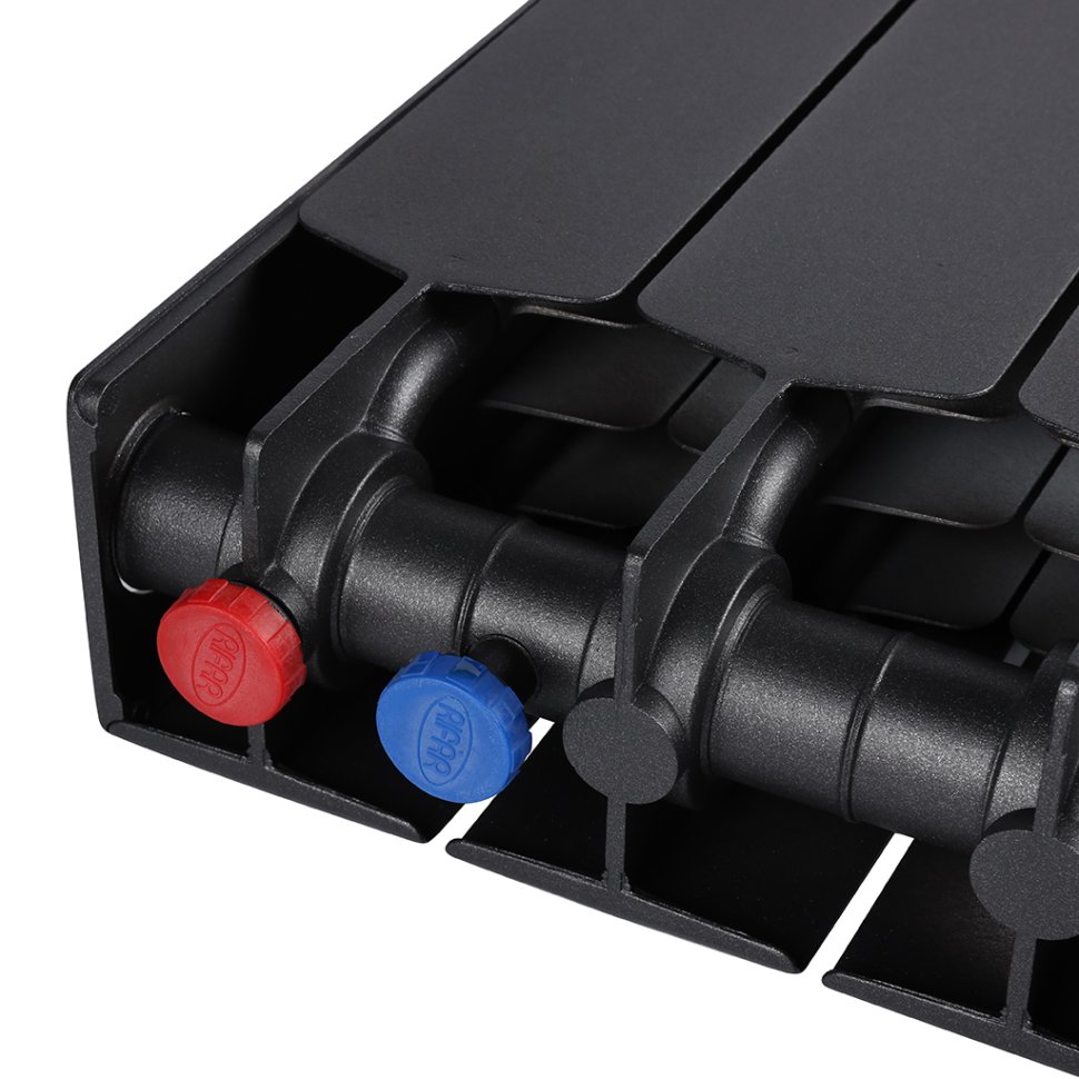 Биметаллический радиатор отопления Rifar Supremo Ventil SVR 500 8 секций нижнее правое подключение антрацит в ДНР