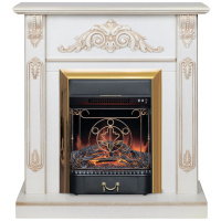 Электрокамин RealFlame Anita WT дуб белый с золотой патиной с очагом Majestic Lux Brass Электрокамин RealFlame Anita WT дуб белый с золотой патиной с очагом Majestic Lux Brass