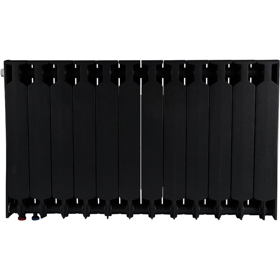 Биметаллический радиатор отопления Rifar Supremo Ventil SVR 500 12 секций нижнее правое подключение антрацит в ДНР