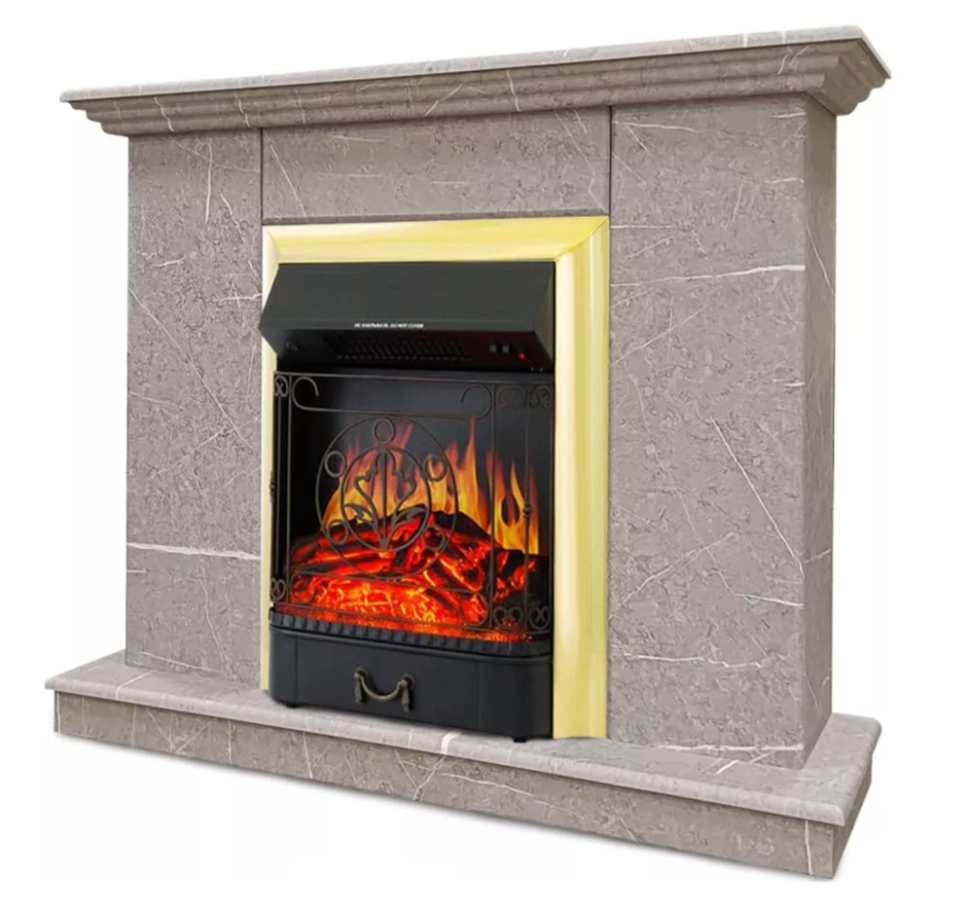 Каминокомплект Хорошие Камины Марс с очагом Royal Flame Majestic FX Brass мрамор в ДНР