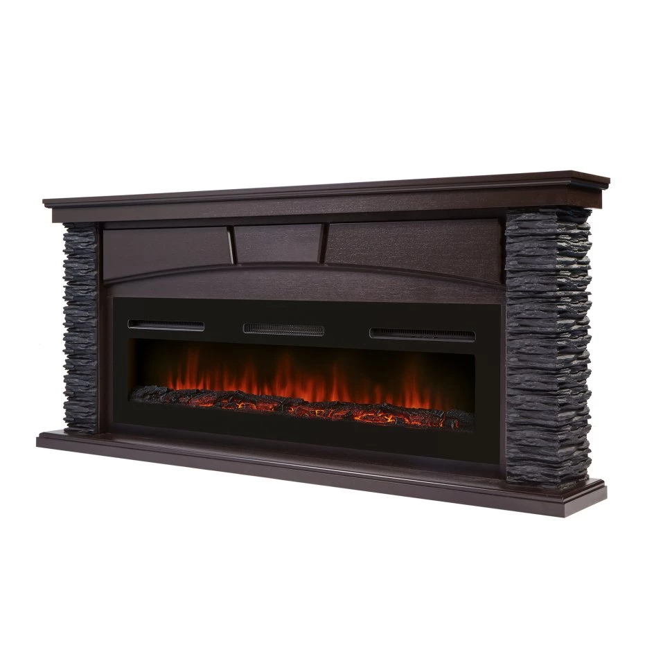 Каминокомплект Firelight Porto Long с очагом Electrolux Infinity EFP/P-1600ULS камень черный/шпон венге в ДНР