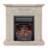 Электрокамин RealFlame Dacota WT белый дуб с очагом Majestic Lux Black Электрокамин RealFlame Dacota WT белый дуб с очагом Majestic Lux Black