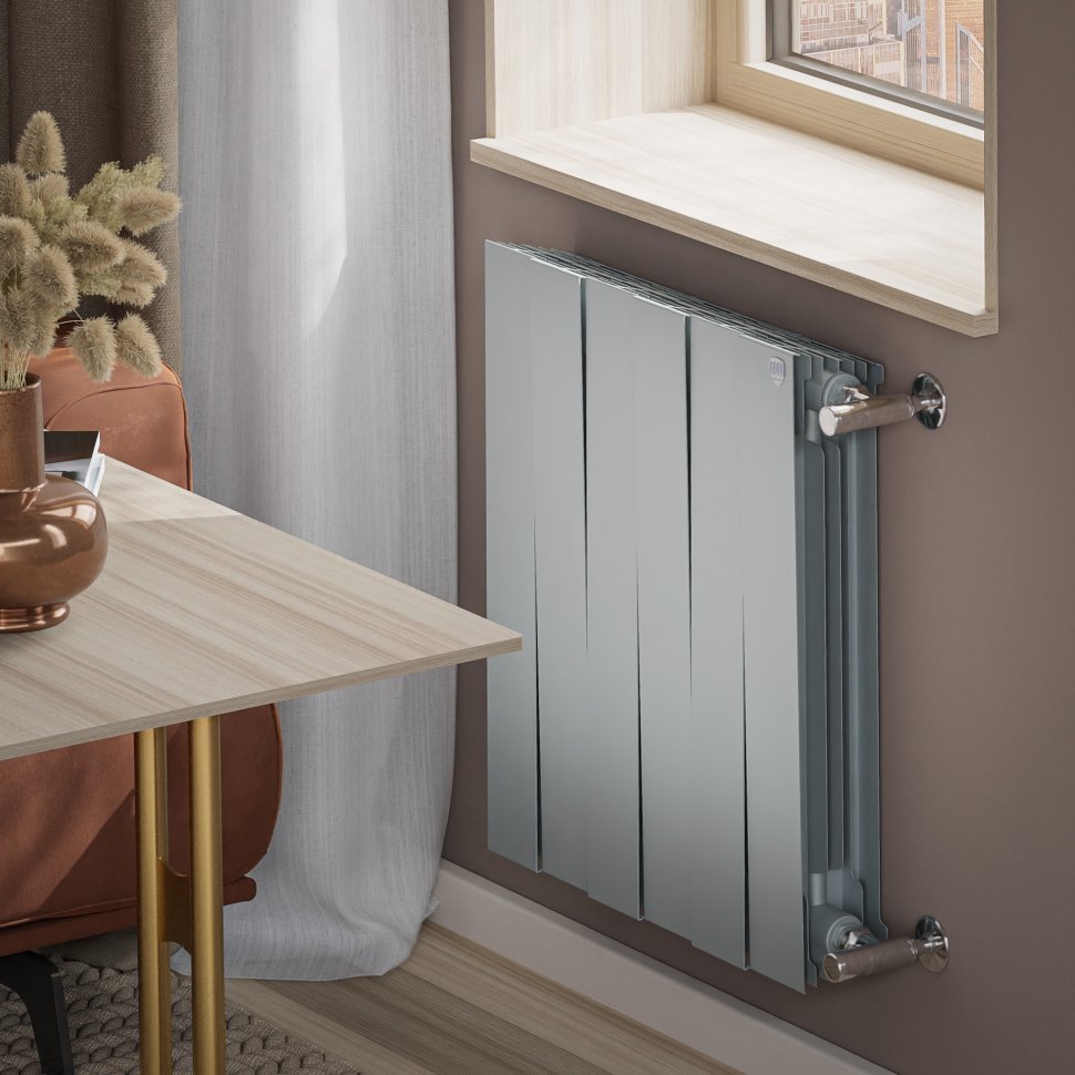 Биметаллический радиатор отопления Royal Thermo PianoForte 500 серебристый 6 секций в ДНР