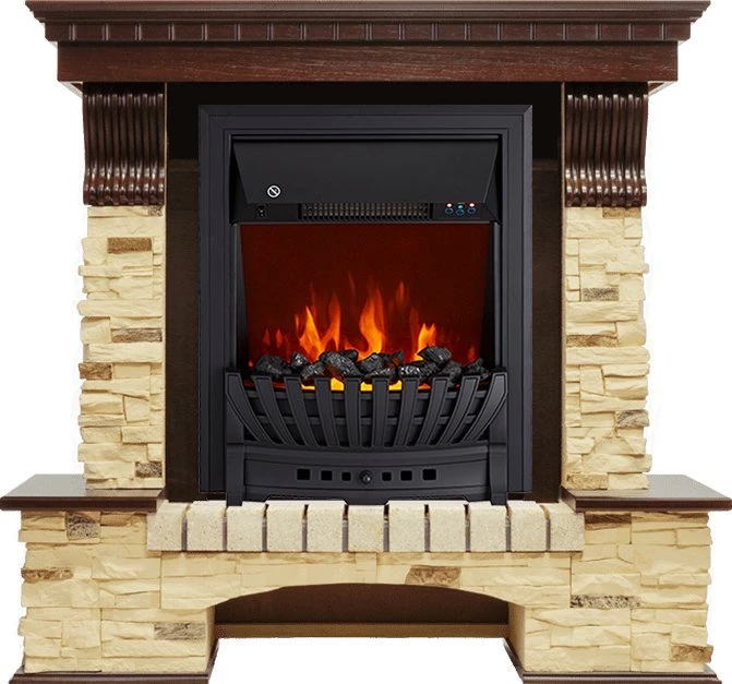 Каминокомплект Royal Flame Pierre Luxe сланец с очагом Aspen Black в ДНР