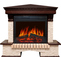 Каминокомплект Royal Flame Pierre Luxe угловой мелкий сланец бежевый c очагом Jupiter FX New в ДНР