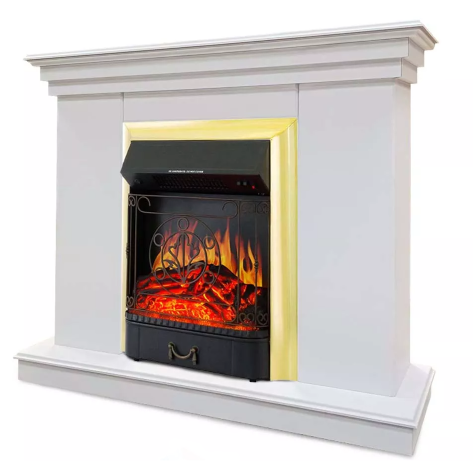 Каминокомплект Хорошие Камины Марс с очагом Royal Flame Majestic FX Brass белый в ДНР