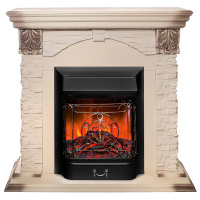 Электрокамин RealFlame Dublin Lux WT с очагом Majestic Lux Black Электрокамин RealFlame Dublin Lux WT с очагом Majestic Lux Black