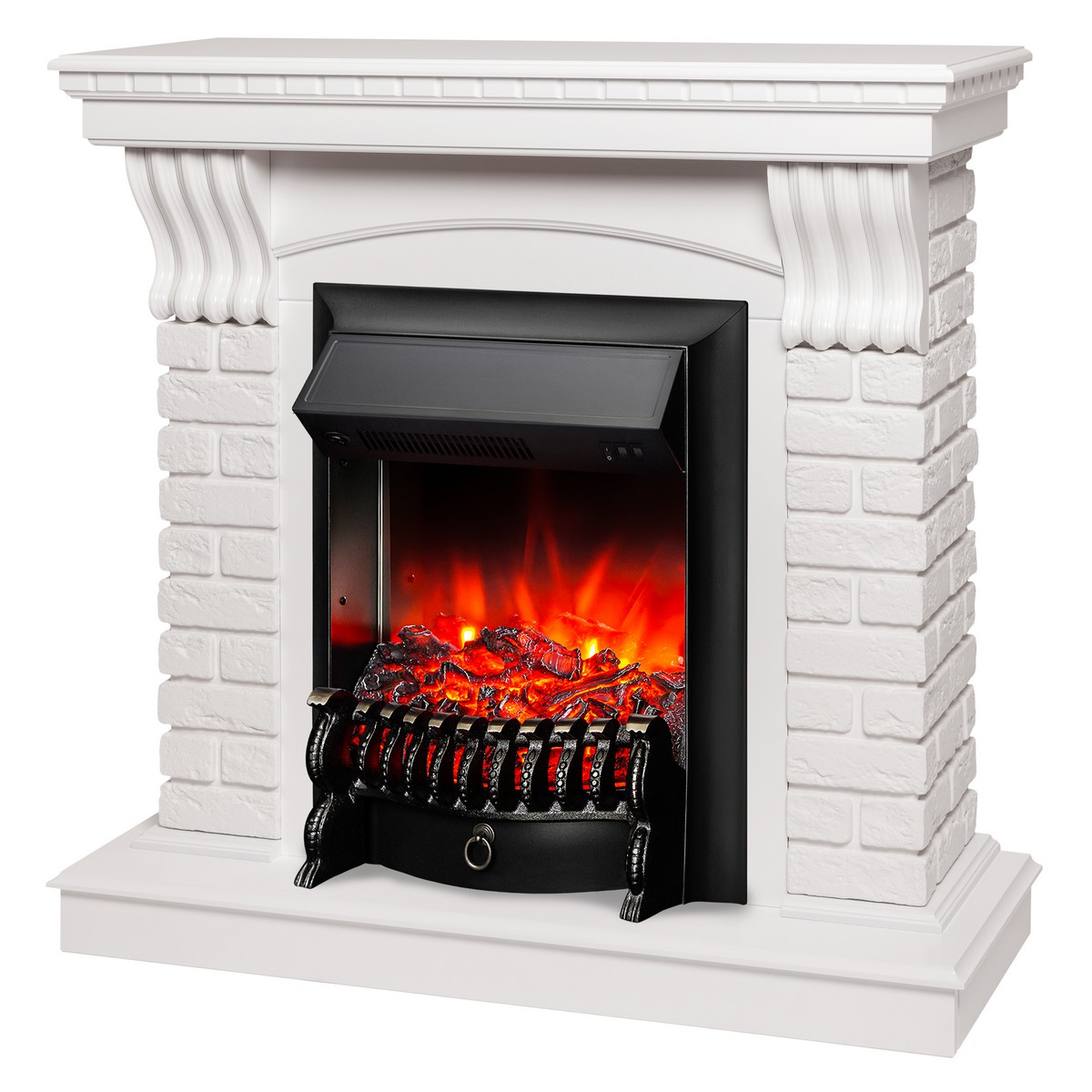 Электрокамин RealFlame Jazz WT белый с очагом Fobos Lux Black Электрокамин RealFlame Jazz WT белый с очагом Fobos Lux Black