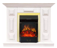 Каминокомплект Хорошие Камины Юпитер с очагом Royal Flame Majestic FX Brass белое дерево в ДНР