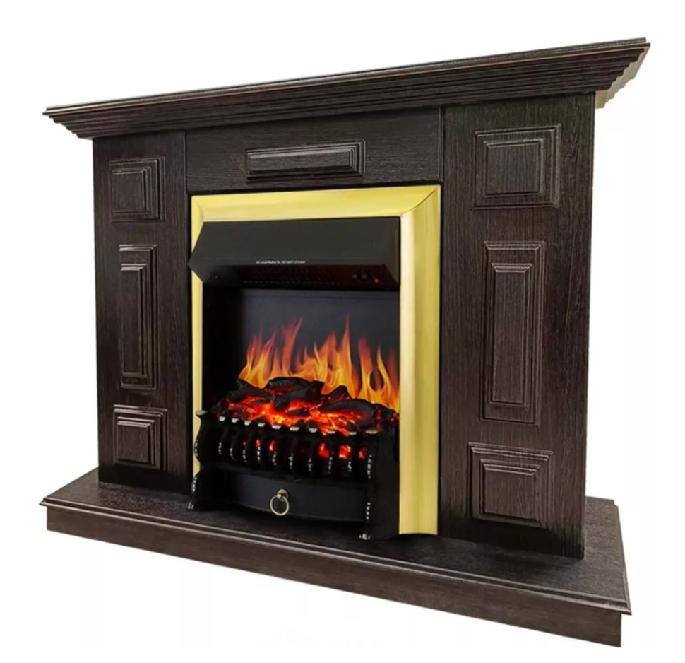 Каминокомплект Хорошие Камины Юпитер с очагом Royal Flame Fobos FX Brass венге в ДНР