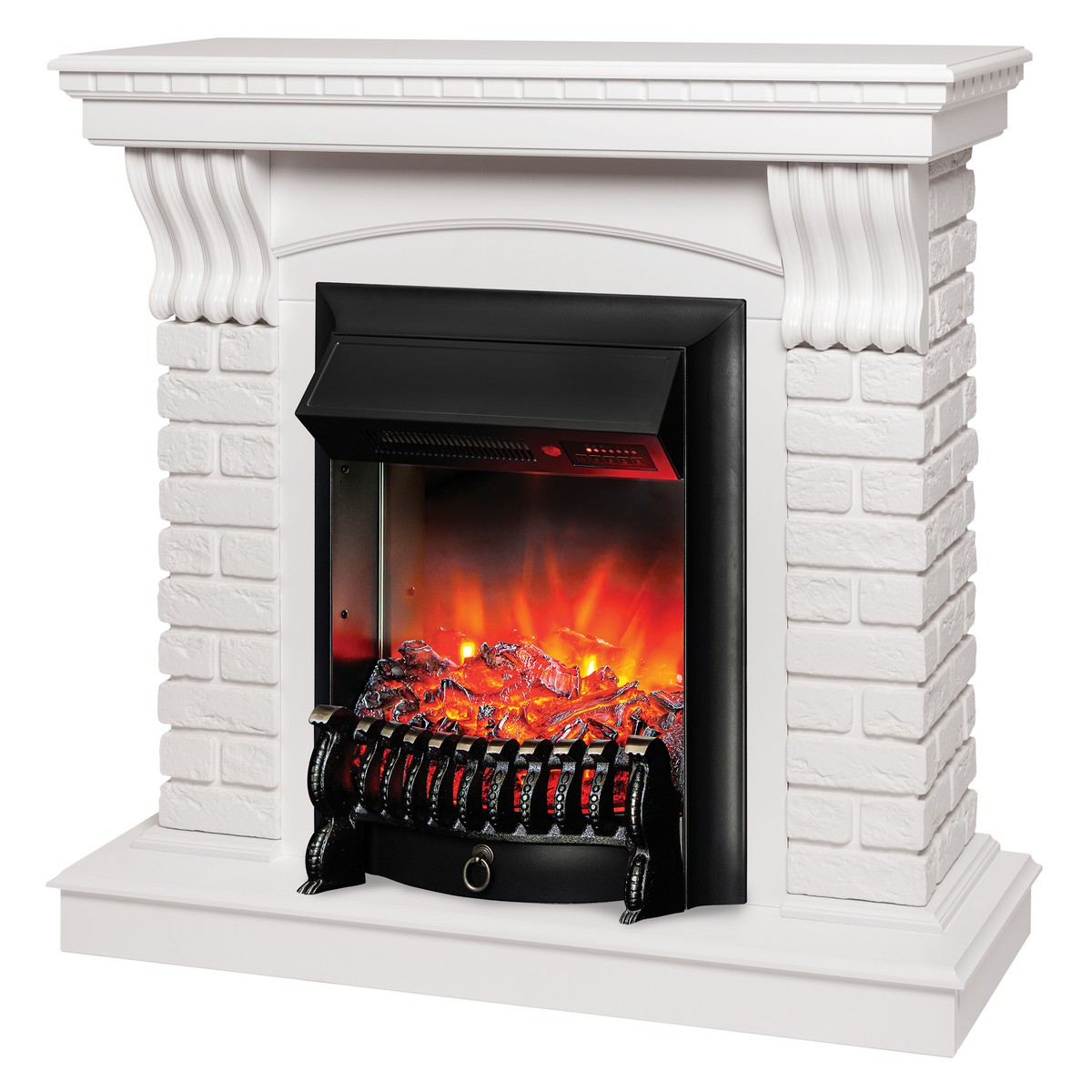Электрокамин RealFlame Jazz WT белый с очагом Fobos Lux Black RC Электрокамин RealFlame Jazz WT белый с очагом Fobos Lux Black RC