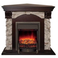 Каминокомплект RealFlame Dublin ROCK Corner STD/EUG AO очагом Fobos s Lux Black/Brass в ДНР