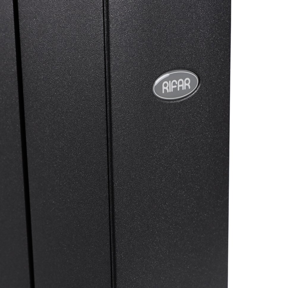 Биметаллический радиатор отопления Rifar Supremo 500 боковое подключение 14 секций антрацит в ДНР