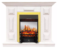 Каминокомплект Хорошие Камины Юпитер с очагом Royal Flame Fobos FX M Brass белое дерево в ДНР