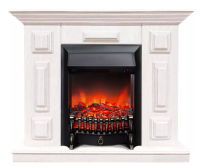 Каминокомплект Хорошие Камины Юпитер с очагом RealFlame Fobos Lux Black белое дерево в ДНР