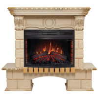 Электрокамин RealFlame Bolero WT белый дуб с золотой патиной с очагом Firefield 25 S IR Электрокамин RealFlame Bolero WT белый дуб с золотой патиной с очагом Firefield 25 S IR