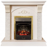 Каминокомплект RealFlame Corfino WT с очагом Majestic Lux Brass S в ДНР