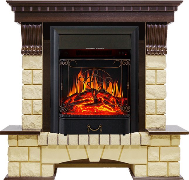 Каминокомплект Royal Flame Pierre Luxe шампань с очагом Majestic FX Black в ДНР